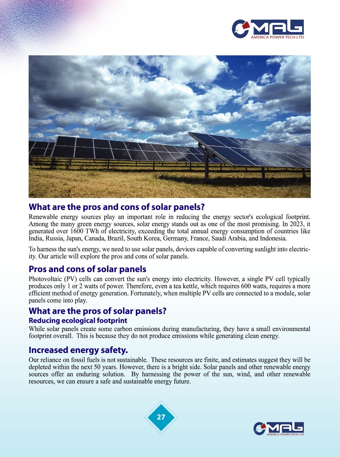 Solar products